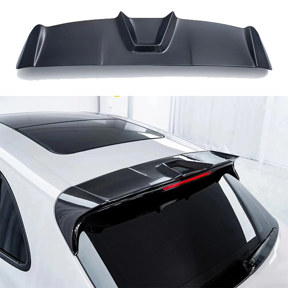 Dla Porsche Macan 2022 2023 2024 Suchy dach z włókna węglowego Pokrywa bagażnika Spoiler samochodowy Splitter Wing Lip Trim Tuning Akcesoria samochodowe