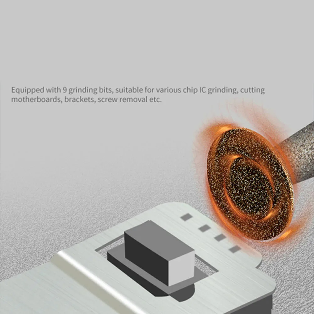 IRX6 Rotary For Polishing Pen with 3 Adjustable Speeds and Multi-Purpose Grinding Heads for Electronics Assembly and Repair