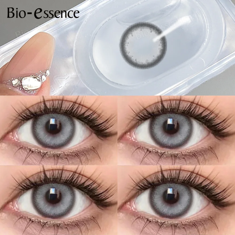Bio-essence 1 Pair Big Eye Korean Lenses Colored Contact Lenses with Degree Myopia Lenses Green Lenses Black Lenses Prescription