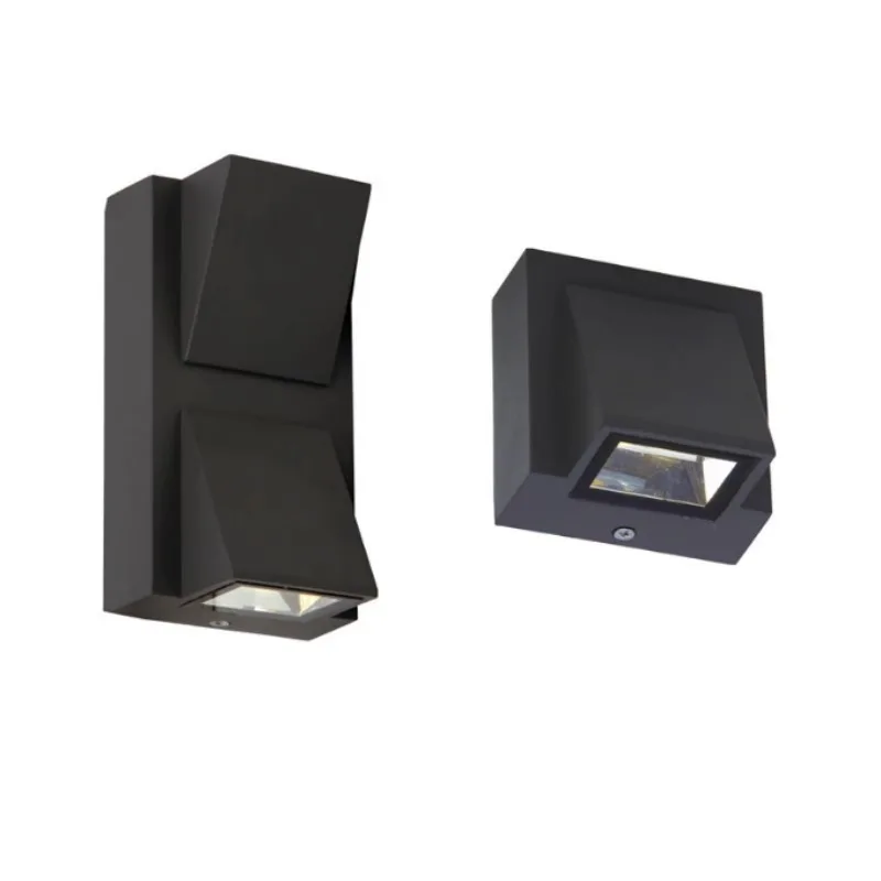 Applique murale LED étanche d'extérieur, éclairage à Double tête, carré créatif en aluminium, Design Simple pour balcon, terrasse, porte, allée