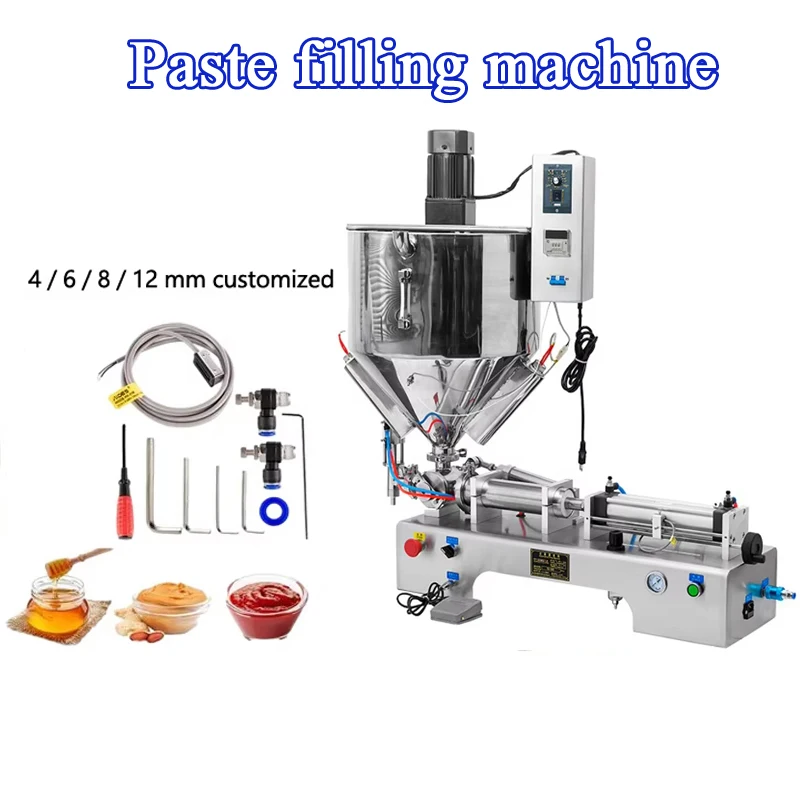 

PBOBP Косметическая машина для наполнения бутылок с маслом ши и нагревом, машина для смешивания бутылок с пастой высокой вязкости