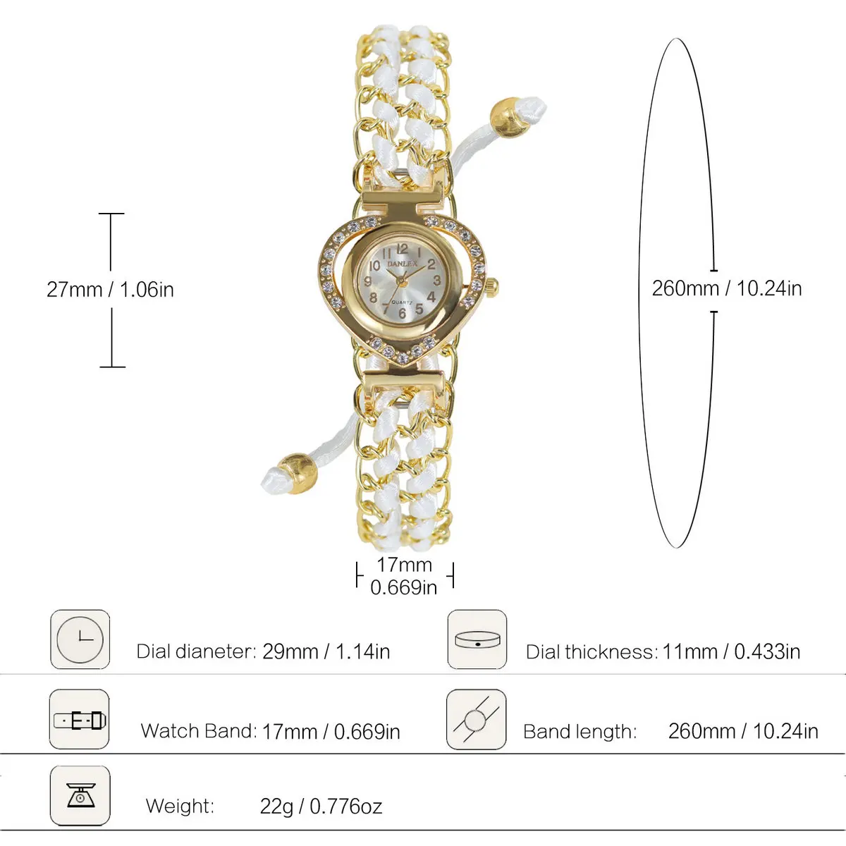 10 шт./лот, золотые женские часы с любящим сердцем, новые женские наручные часы, цветные блестящие часы из ткани со стразами, милые часы для девочек