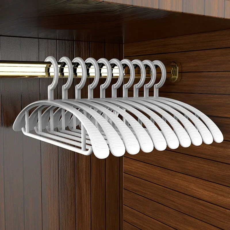 Wide Shoulder Thickened Clothes Hanger No Trace Anti-Slip Clothes Drying Hanger for Adults Non-Stretchable PP Material