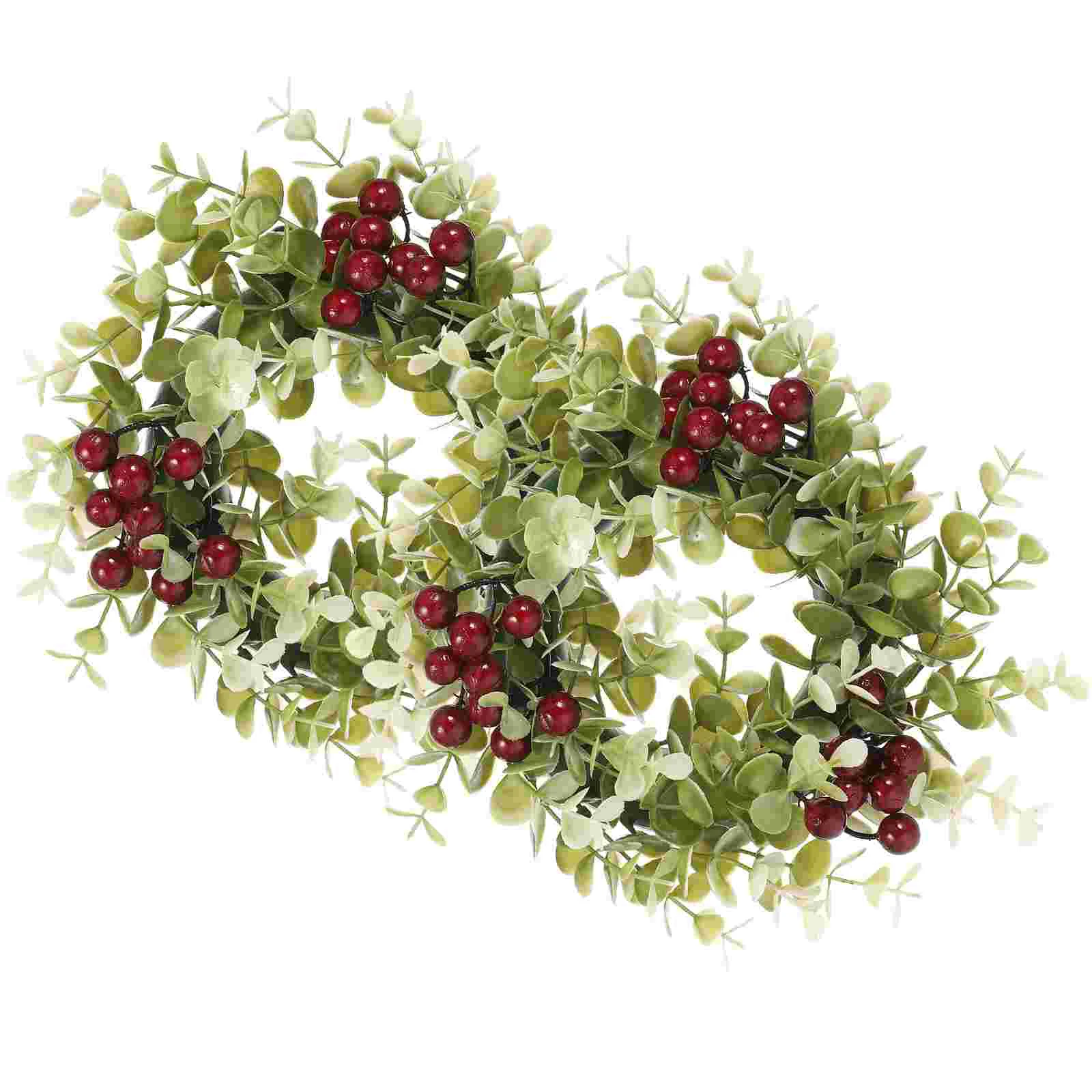 2 Pcs Garland Rings Wreaths Decorations Nordic Xmas Tale for Pillars Pe (plastic) Holder Party The Gift