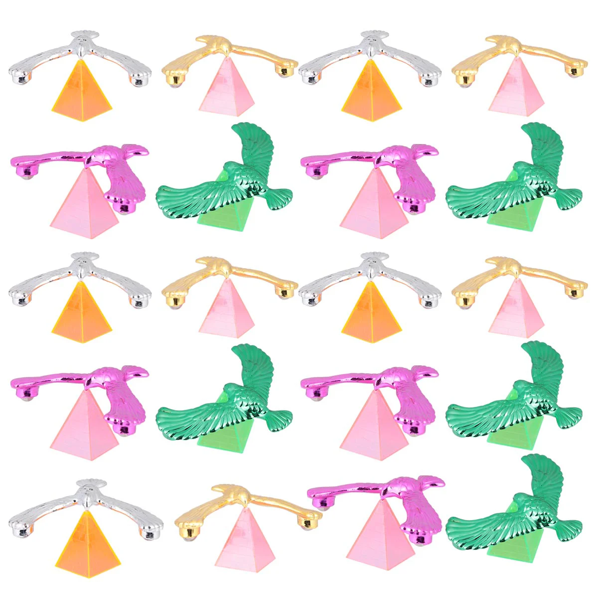 20 Sets Balance Bird Toy Childrens Toys Eagle Pyramid Early Learning Kids Desktop Plastic Birds Model