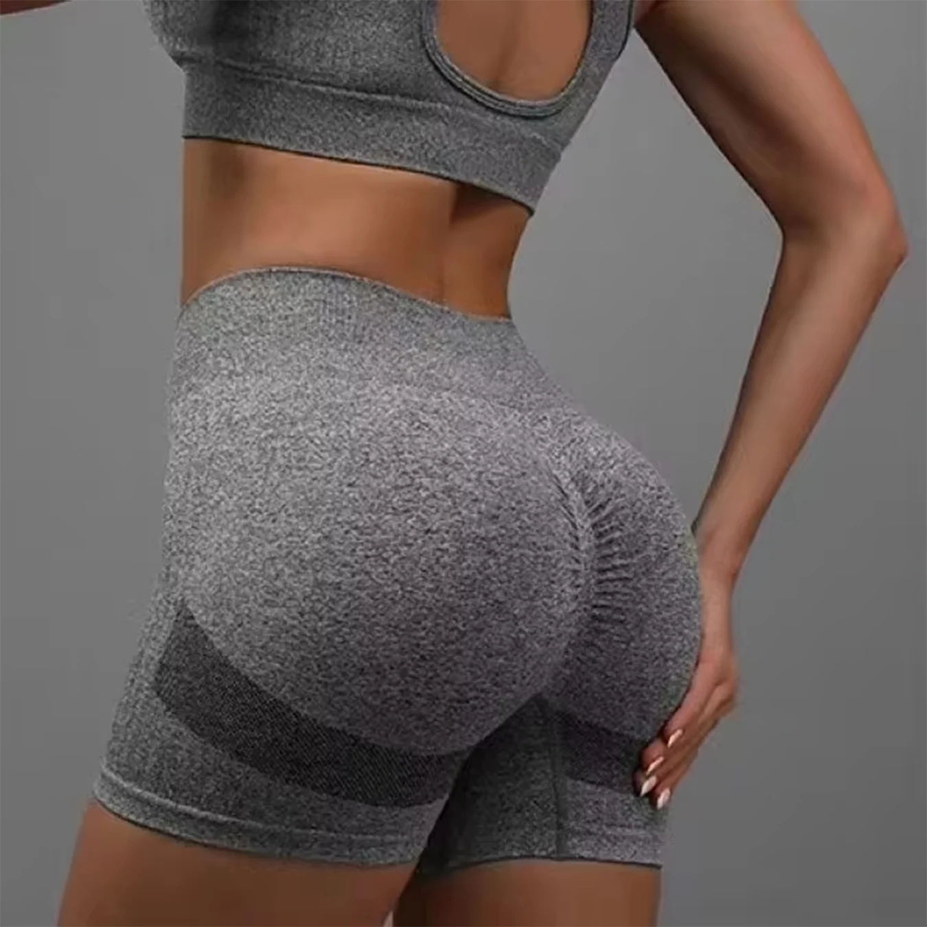 Shorts de sport taille haute sans coutures pour femmes, effet push-up, pour cyclisme, jogging, fitness, gym et yoga