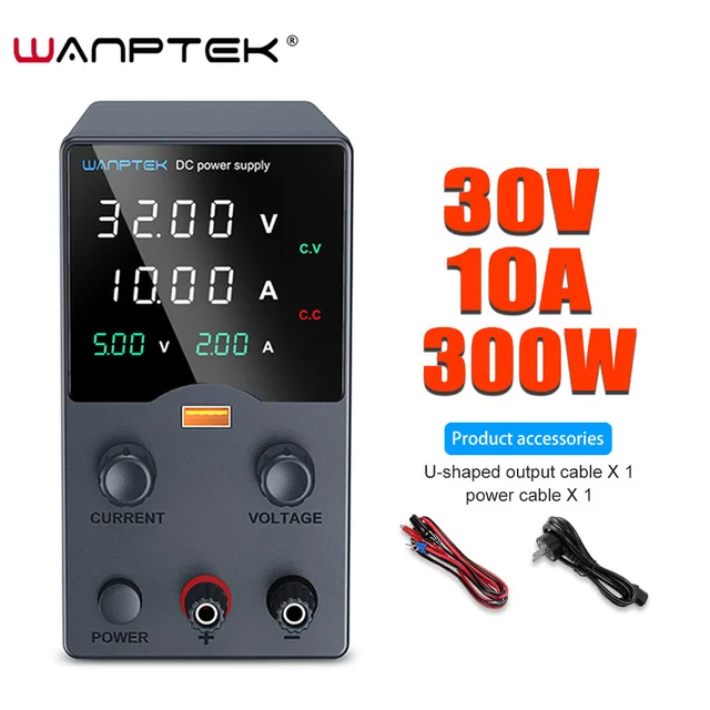 Wanptek Zasilacz DC 30V 10A 5A Zmienny zasilacz laboratoryjny Regulowany zasilacz laboratoryjny 60V 5A 120V 3A Regulator napięcia