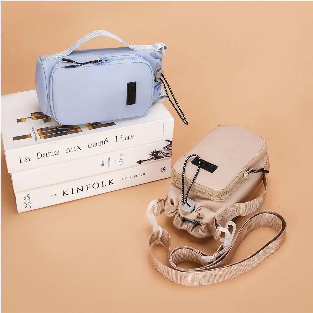 Adjustable Shoulder Strap Crossbody Water Bottle Bag Thermal Vacuum Insulation Drawstring Design Portable Cup Sleeve