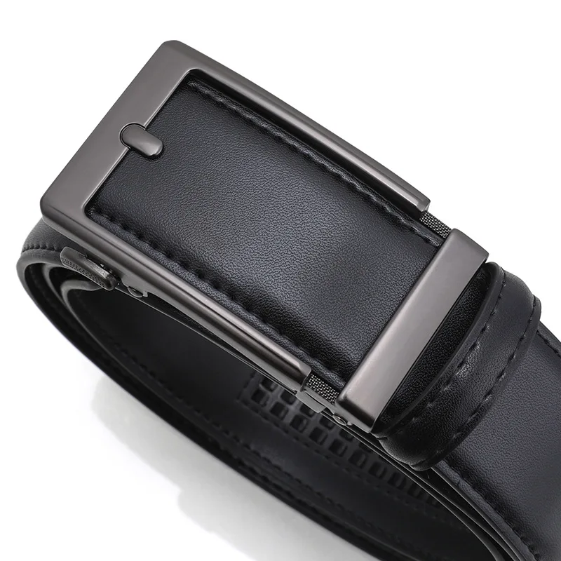 Men's cowhide waist belt, double-layer cowhide, automatic buckle, high-end business fashion pants belt, belt