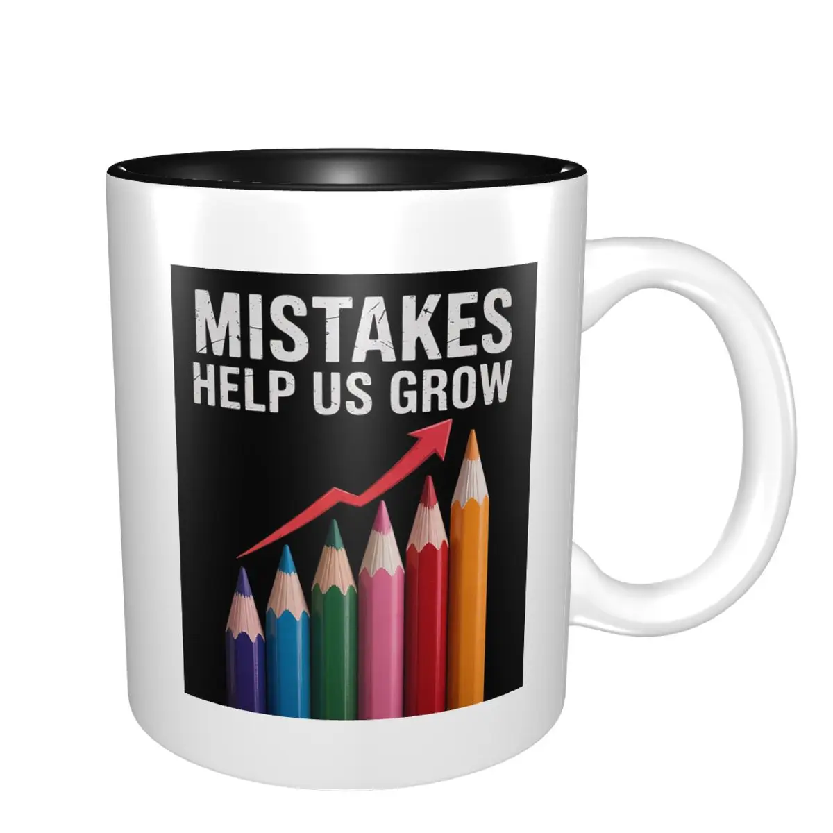 Mistakes Help Us Grow Growth Mindset Teacher Motivational Mug Ceramic Coffee Cups Tea Mugs Milk Cup Drinkware Gift for Woman Man