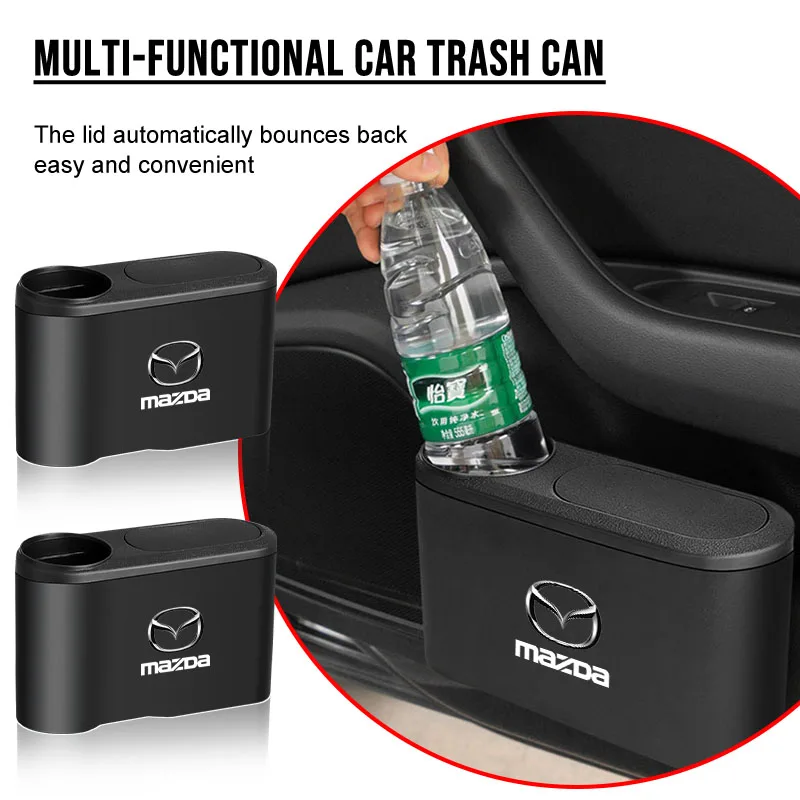 Lixeira de carro pendurada, com suporte para bebidas, caixa organizadora para mazda 2 mazda 3 ms mazda 6 CX-5 cx5 BT-50 CX-30 rx7 cx6 cx7