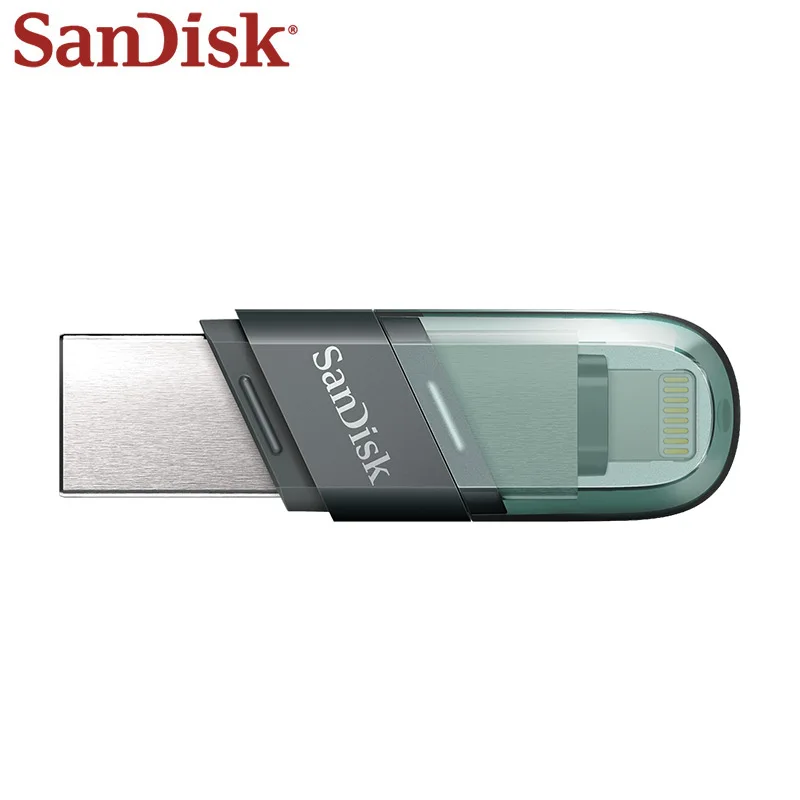 Sandisk iXpand флэш-накопитель Flip USB 3.1 Gen 1, высокоскоростной флэш-накопитель Lightning, 64 ГБ, 128 ГБ, флэш-накопитель для iPhone/Mac/USB Type-A ПК