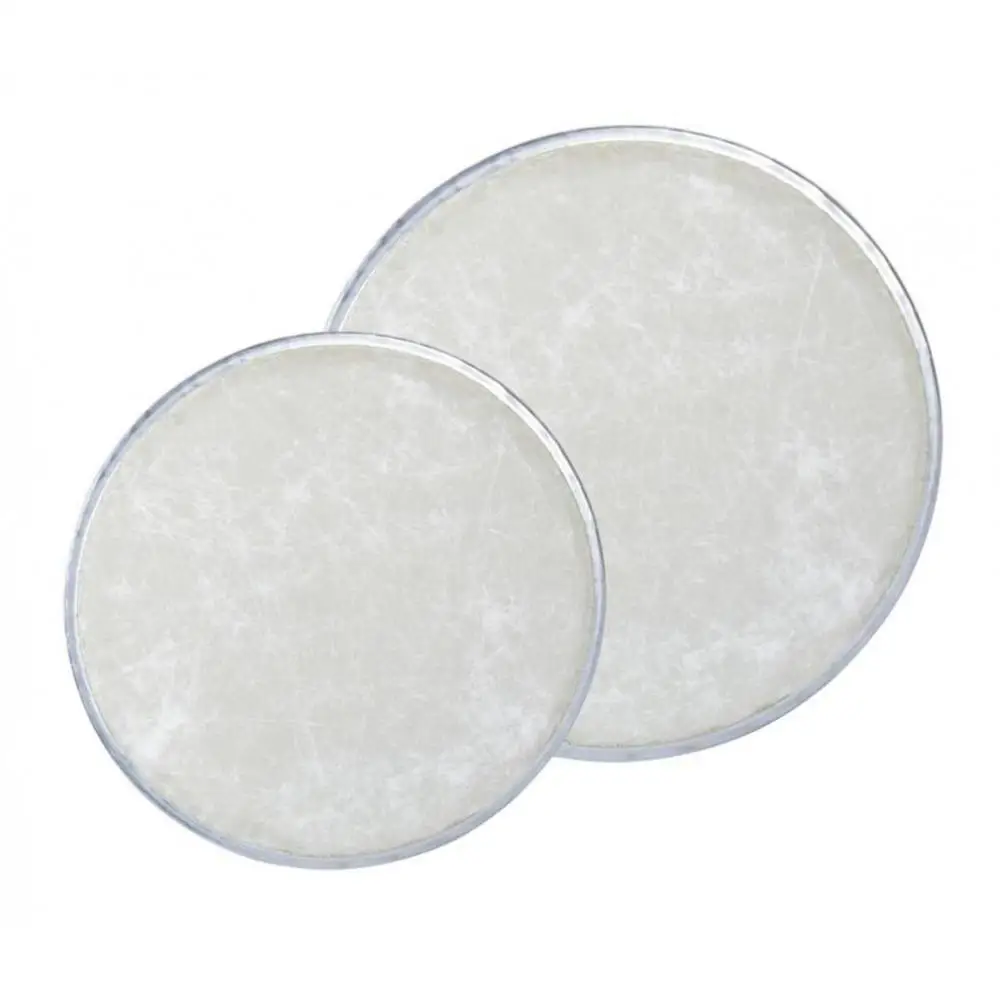 2 Pack of 8 Inch And 10 Inch Beige Drum Head Skin, Synthetic Leather