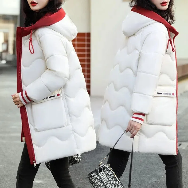 Women Parkas Down Cotton Padded Jacket 2022 New Winter Jacket Warm Thick Long Coat Korean Loose Hooded Parkas Female Outwear