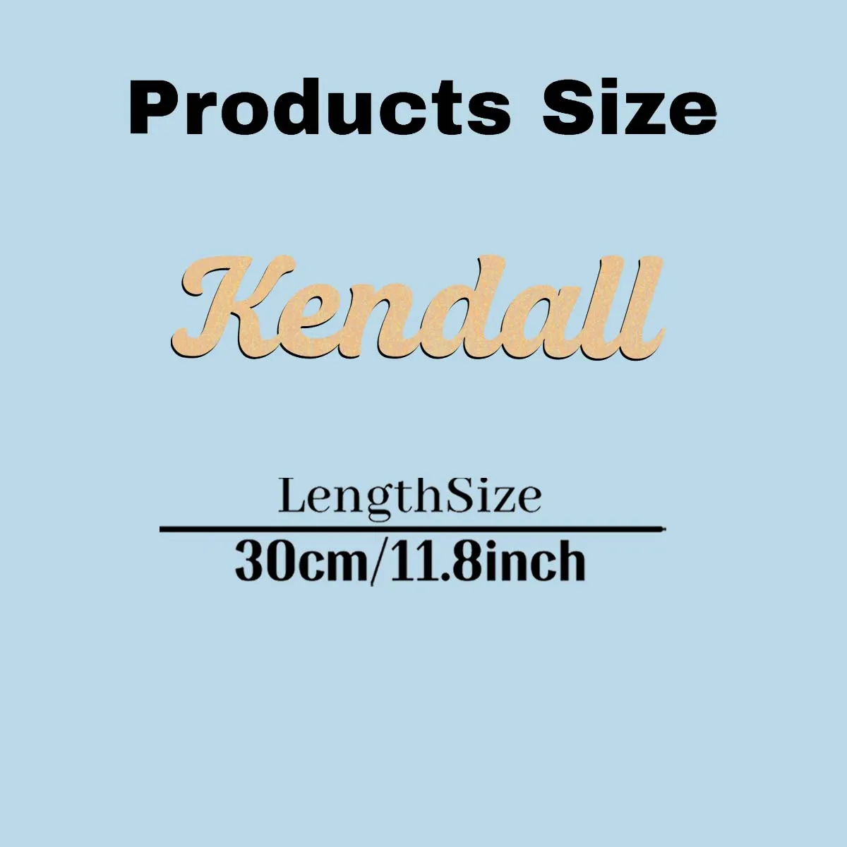 1pc Romantic Kendall example Custom Text Wood Material Laser-Cut Sign Wooden Sign Durable Outdoor Sign