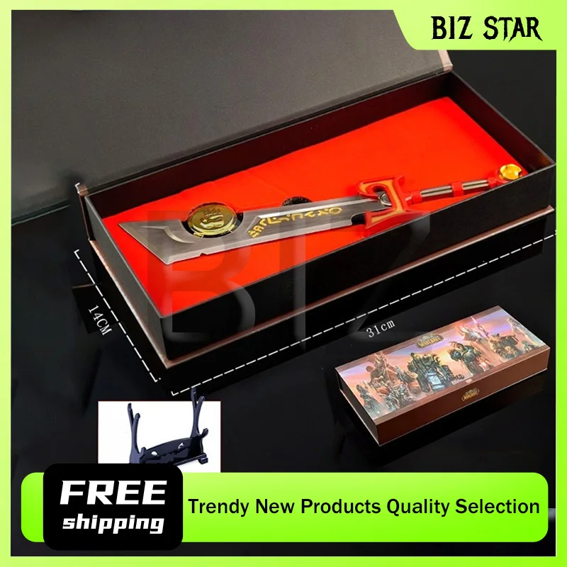 30 سنتيمتر/11.81in Warcrafts لعبة الأسلحة الطرفية الساقطة رماد رسول هدية صندوق معدني التحف لعبة السكاكين نموذج عرض سطح المكتب #1