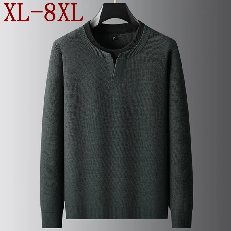 

8XL 7XL 6XL 2025 Новый стиль Высококачественный роскошный свитер Мужские мягкие теплые мужские пуловеры Повседневная свободная осенне-зимняя одежда Мужские свитера
