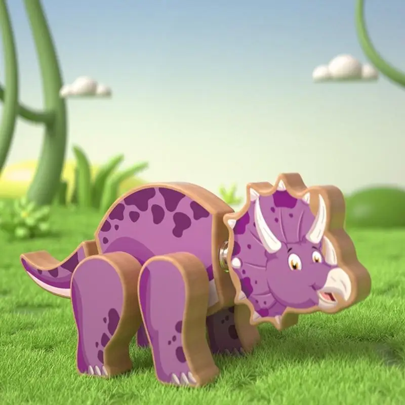 Dinosaur Themed Building Blocks Toy For Ages 4-8 Educational Activity For Spatial Reasoning L8RB