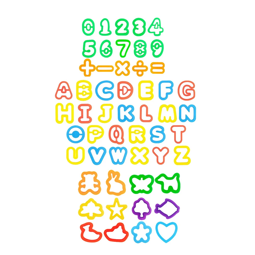 

53Pcs Color Clay Mold Letter Number Stamp Kit Educational DIY Assorted Design Tools Perfect for Home Classroom Use