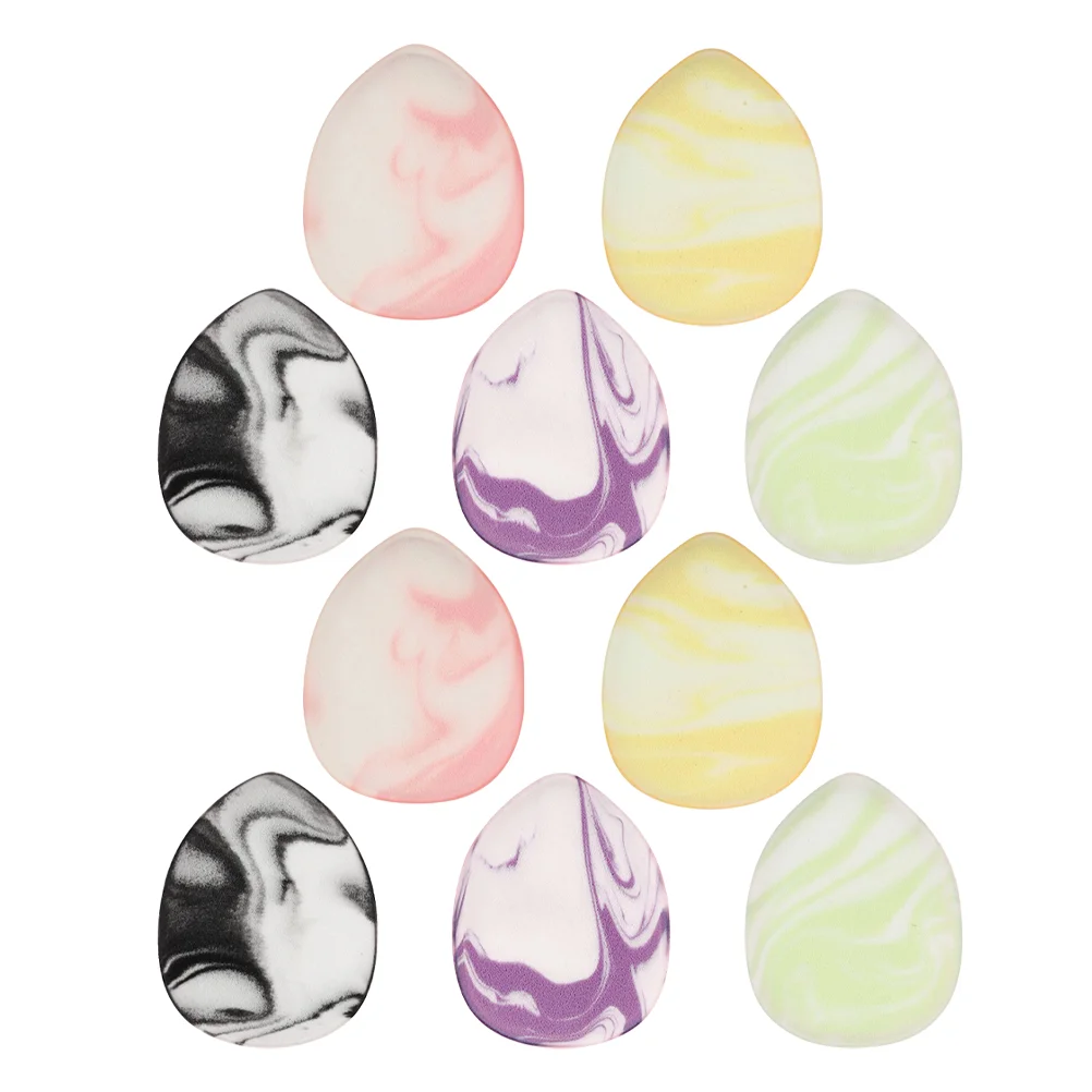 10 Pcs Stereotypes Finger Puff Mini Blender Polyurethane Drop Shaped Makeup Sponges