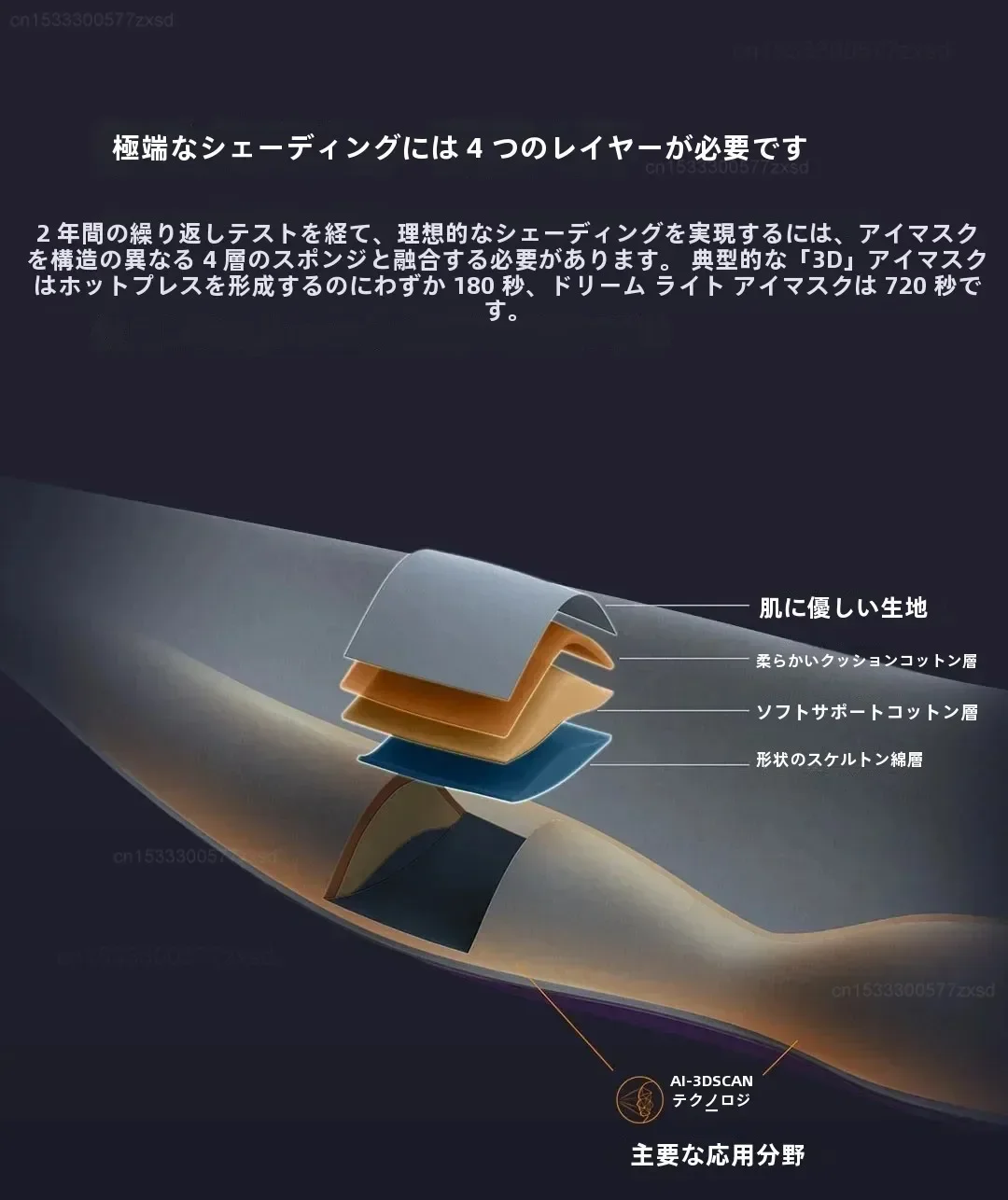 Dreamlight 3D Vollständige Verdunkelung Entspannende Schlafmaske Lichtblockierende Augenmaske für Besseren Schlaf Reise-Augenabdeckung – Detail 2