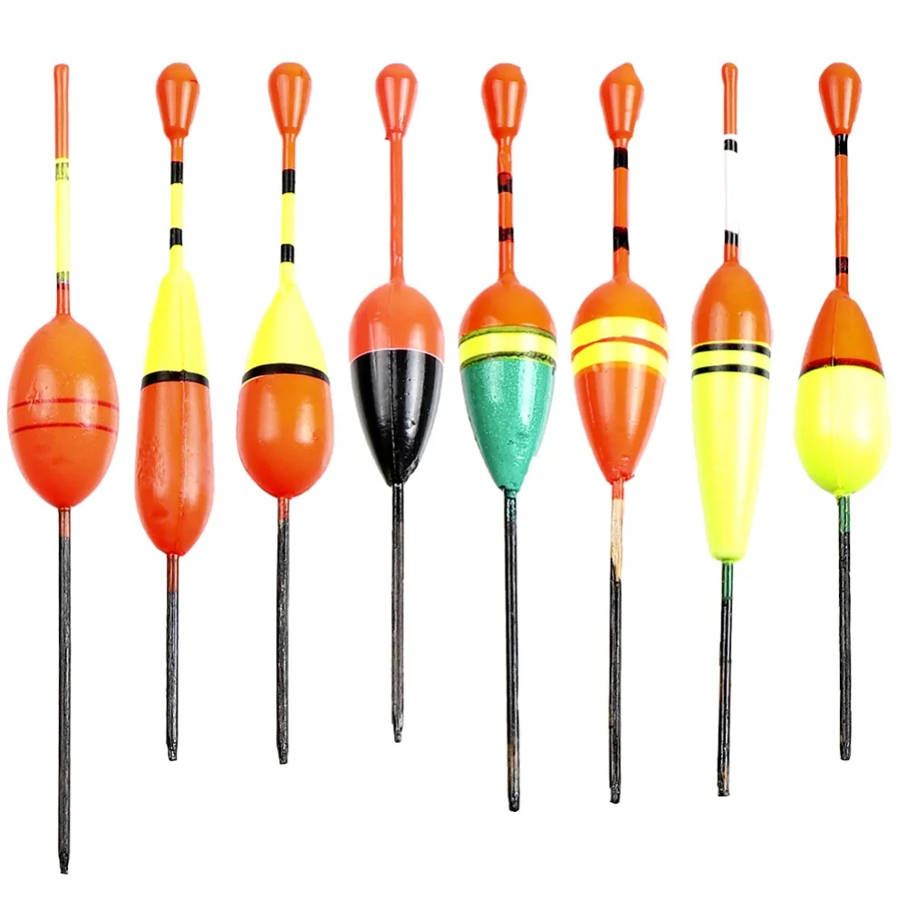 8pc Fishing Float Set with Rigged Line Kits High Visibility Bobbers for Enhanced Tracking and Ultra Sensitive Bite Alerts