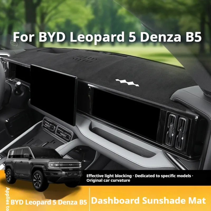 

Для BYD Leopard 5 Denza B5: Светодиодный коврик-накидка на приборную панель из замши, защита от солнца, теплоизоляция, модификация интерьера