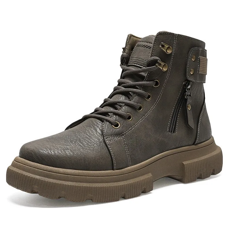 Botas de motocicleta para hombre, botines informales de estilo británico, suela gruesa, chelsea, M1039, novedad de otoño