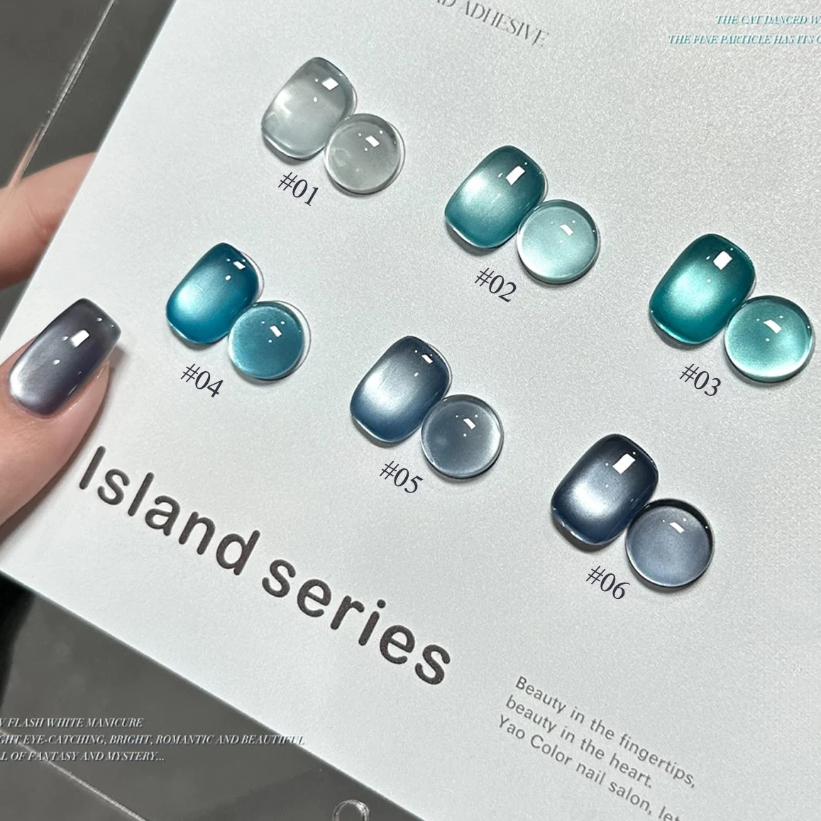 1-12pcs TC Summer Blue Glass Bead Cat Eye Gel Nail Polish Flash White Spar Nude Color Magnet Nail Art Gel Salon Christmas Nails