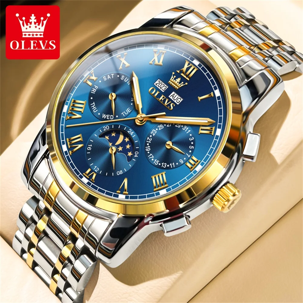 OLEVS brand watch steel strap tourbillon fully automatic mechanical watch men's watch 6692