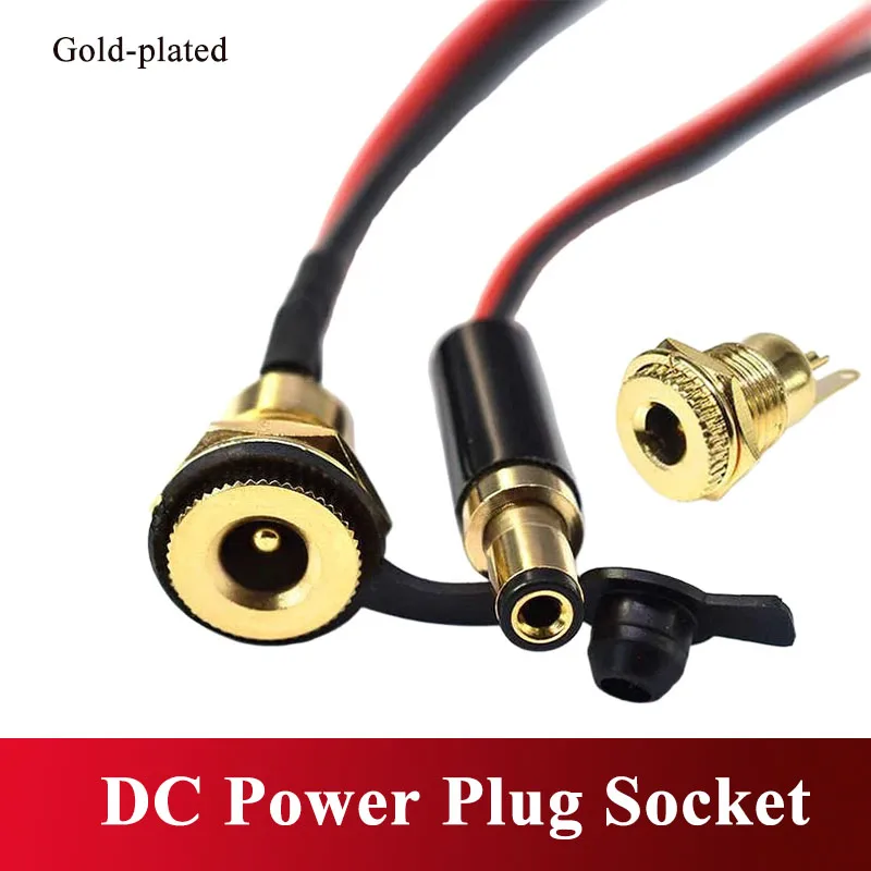 

Gold-plated DC 5.5x2.5MM Power Plug Socket Wire High-temperature Resistant Full Copper DC 5.5 x 2.1 MM Power Connector Cable