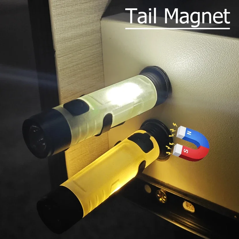 2025 جديد ED مصباح يدوي صغير 400LM سطوع جيب ضوء العمل المغناطيس وخطاف نوع-C شحن ضوء الشعلة للتخييم في الهواء الطلق