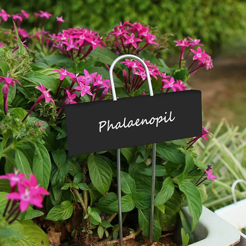 

4pcs Metal Plant Tags 30cm Black Vegetable Nursery Labels Pointed Design Easy Insert Gardening Farming Modern Style Long Lasting