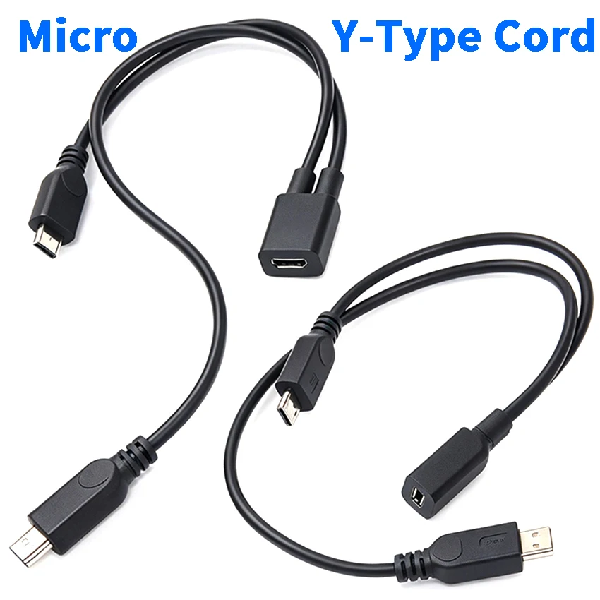 Micro USB Female to 2 Micro USB Male Y Splitter Cable 1-to-2 Charging Data Cord For Nokia Toshiba High Quality Cable