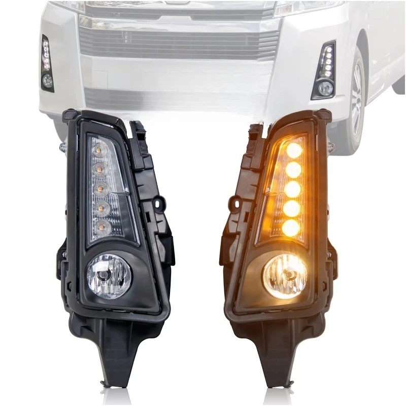 

DRL LED Fog Lights Headlights Front Bumper Lights for Hiace 2019-2020 Models New Design Beautiful Lights
