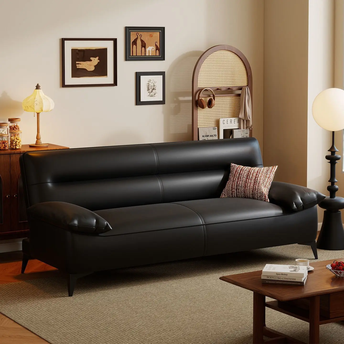 Cat scratching skin folding sofa bed integrated dual-purpose living room small apartment rental room three-person simple sofa