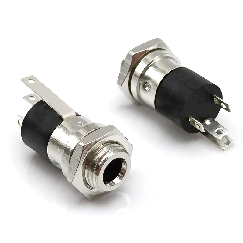 3.5MM headphone jack PJ-392-4P, all-metal threaded 4-section socket, all-copper long legs, copper parts, heat-resistant