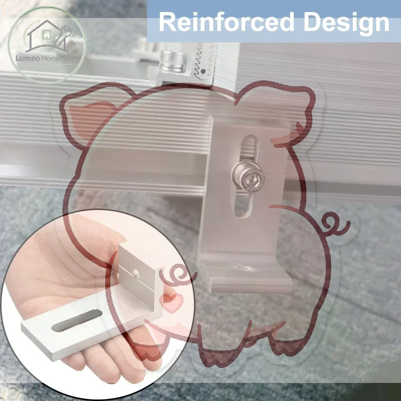 L Foot Solar Panel Mount Bracket High Strength Aluminum Anti Rust L Shape Holder for Ground PV Rail Support Installation