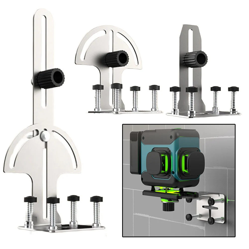 1Pcs Adjustable Level Bracket Stainless Steel L-Bracket 360° Pivoting Mount Support Level Wall Bracket Leveling Tools