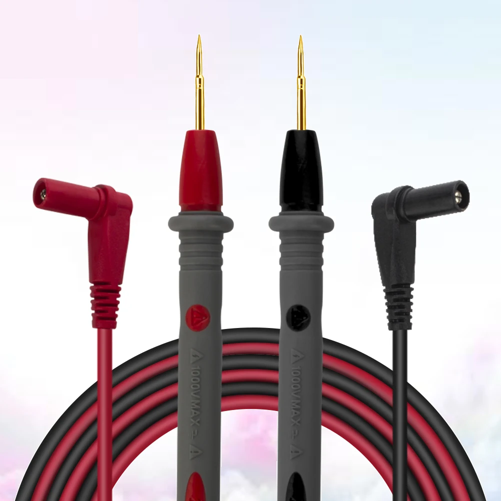 

1000V 20A Golden Plated Lead Silicone Line Super Pointed Thin Clamp Cable For Digital Measurement Black Probe Test Lead