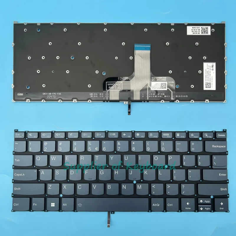 English/Russian/Latin Spanish Keyboard For Lenovo Yoga 7 14IAL7 14ARB7 Yoga Slim 7 ProX 14ARH7 14IAH7 Backlit Blue/Tidal Teal