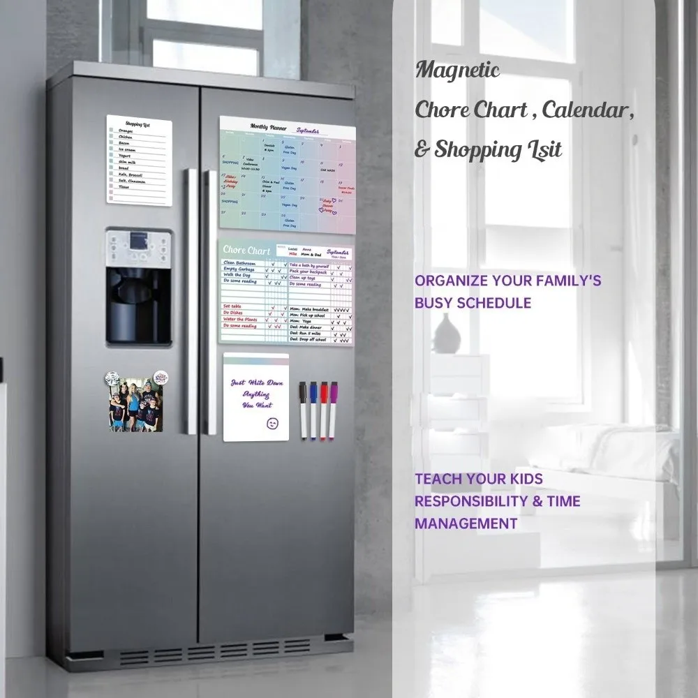 لوحة مسح جاف مغناطيسية جديدة قابلة للفصل A3/A4 قائمة بقالة مغناطيسية يمكنك صنعها بنفسك ورقة سبورة بيضاء قابلة للمسح #4