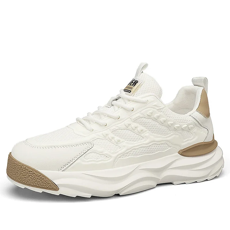 

Men's Large Size Wide Last Shoes, Breathable Mesh Platform Casual Sneakers, Wide Feet