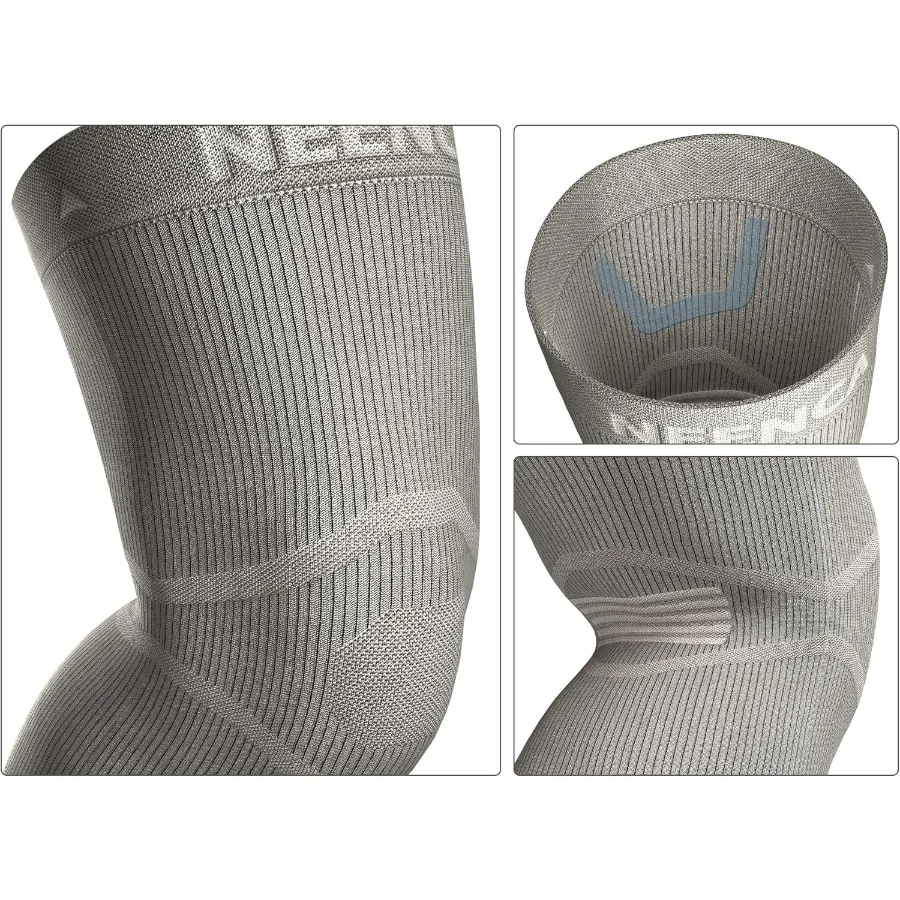 Rodillera ultrafina para aliviar el dolor de rodilla: funda de compresión de rodilla más ligera con iones de grafeno, tela infundida para hinchazón