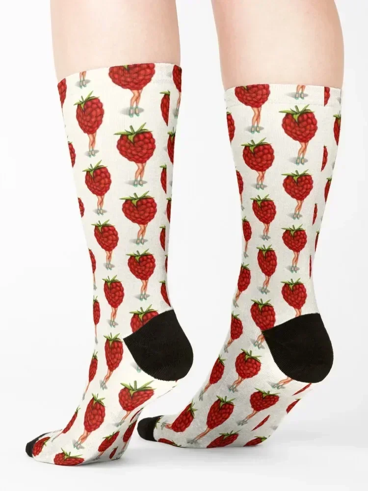 Fruit Pin-Up: Raspberry Girl Socks Stockings man Novelties Antiskid soccer Woman Socks Men's