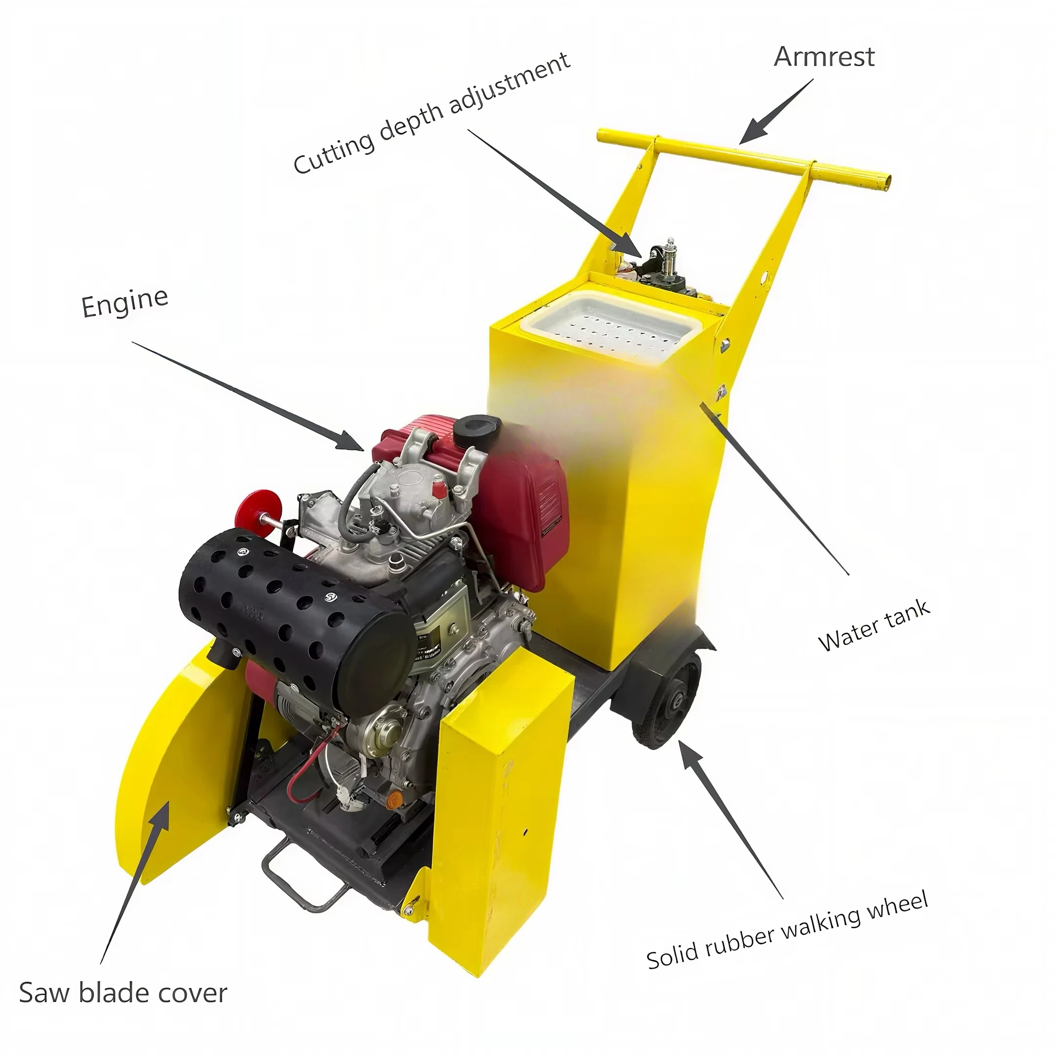 آلة قطع الطرق المحمولة المروجة عالميًا مناسبة لسطح الأسفلت الخرساني 400 مم 500 مم
