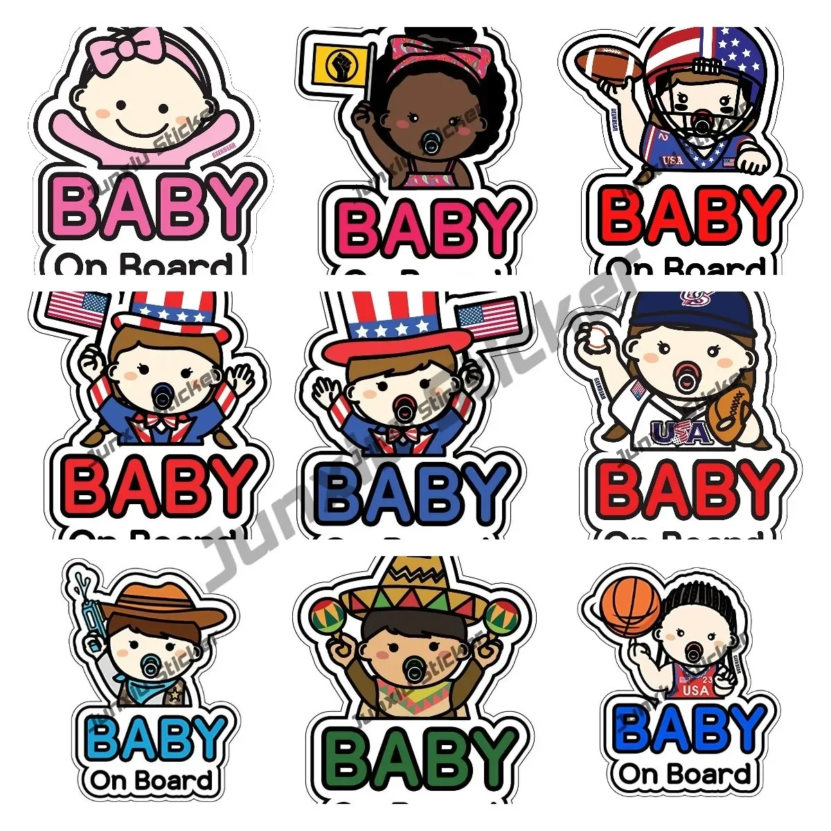 

Baby on Board PVC Car Stickers Styling Vinyl Decal Window Decals Anime Accessories
