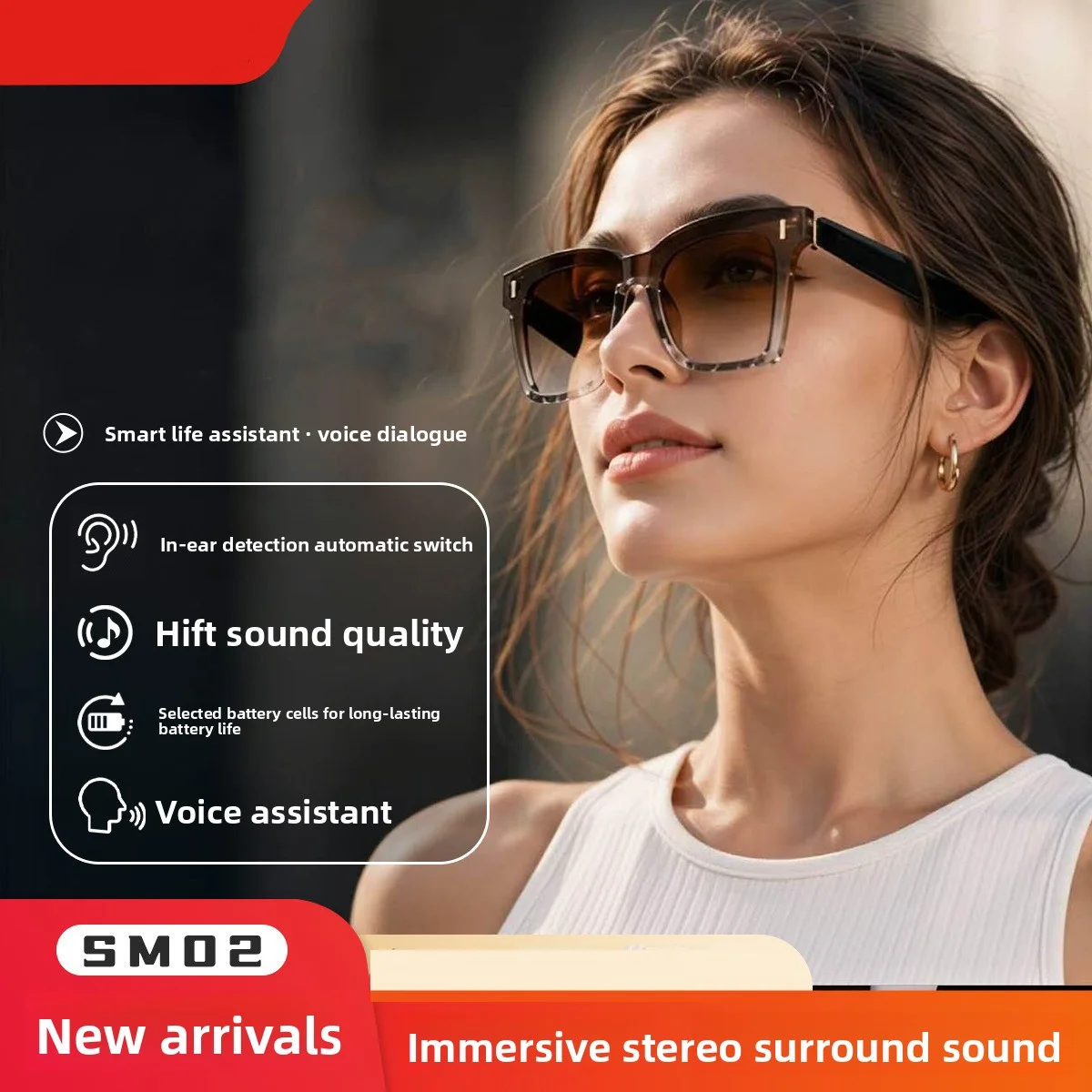 Audio Music Bluetooth - New smart Bluetooth cycling sunglasses with