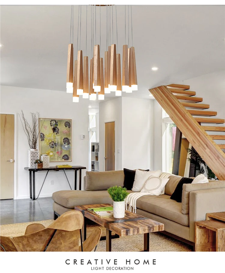 2026 Matchstick Wood Pendant Lights For Bar Kitchen Shop Restaurant Lounge Nordic Light Natural Wooden Japanese Hanging Lamp