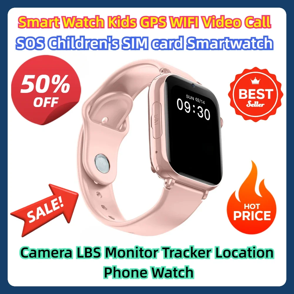 

Camera LBS Monitor Tracker Location Phone Watch Smart Watch Kids GPS WIFI Video Call SOS Children's SIM card Smartwatch